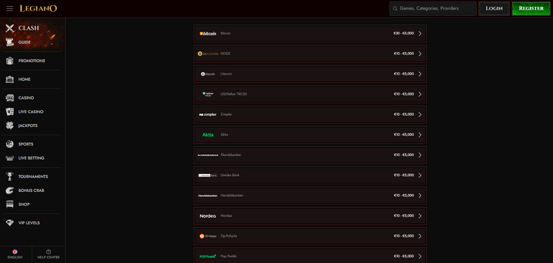 Recenzja witryny kasyna Legiano